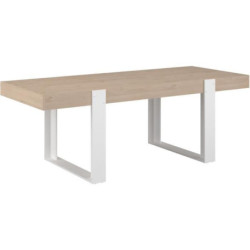 Table à manger - LOFT - Rectangulaire - Chêne / Blanc - 8 personnes - 223,9 x 93 x 78,6 - PARISOT